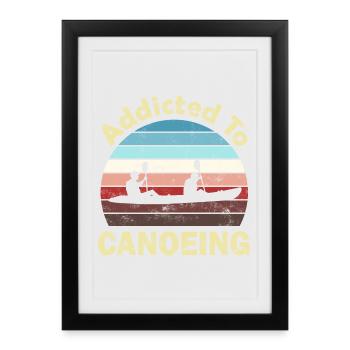 canoë canoéiste - Affiche encadrée (27 × 37 cm) - noir - Devant