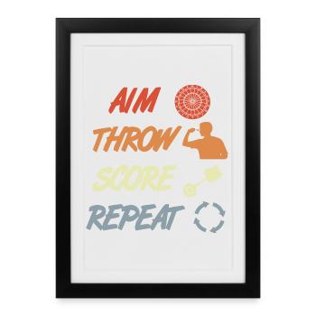 Darts Motivation - Framed poster (27 × 37 cm) - black - Front