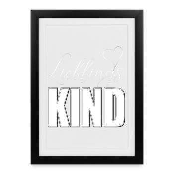 Enfant préféré Enfant préféré avec du cœur - Affiche encadrée (27 × 37 cm) - noir - Devant