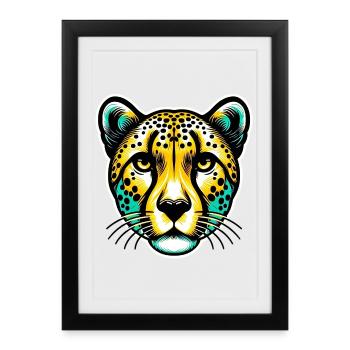Guépard - Affiche encadrée (27 × 37 cm) - noir - Devant