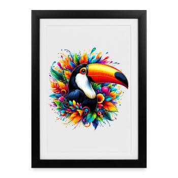 Toucan - Affiche encadrée (27 × 37 cm) - noir - Devant