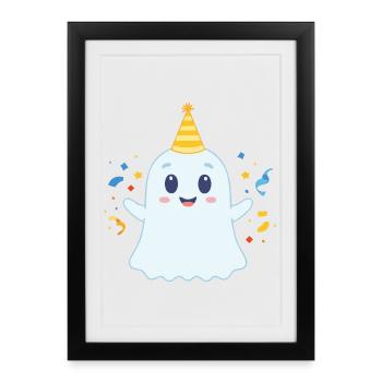 cute party ghost - Framed poster (27 × 37 cm) - black - Front
