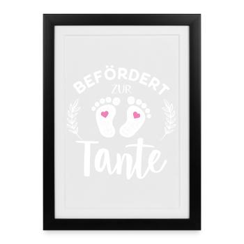 Befördert zur Tante Stolze Tante - Gerahmtes Poster (27 × 37 cm) - Schwarz - Vorne
