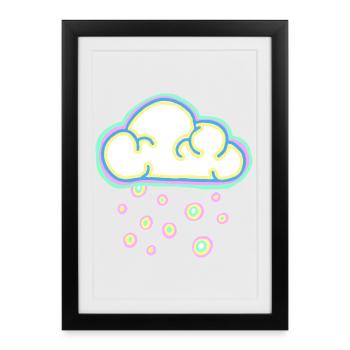 Pastel cloud and snow - Framed poster (27 × 37 cm) - black - Front