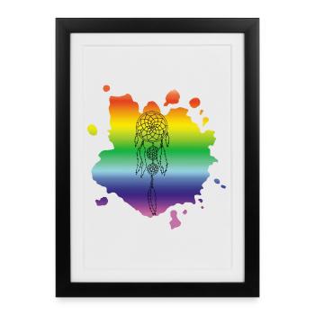 Attrape-rêve multicolore - Affiche encadrée (27 × 37 cm) - noir - Devant
