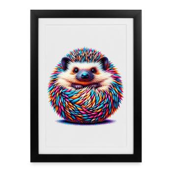 Hedgehog - Framed poster (27 × 37 cm) - black - Front