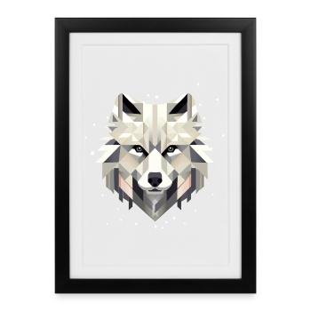 White Wolf – Modern Art for Animal Lovers - Framed poster (27 × 37 cm) - black - Front