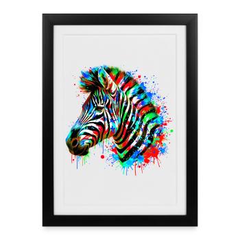 Zèbre - Affiche encadrée (27 × 37 cm) - noir - Devant