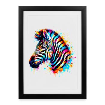 Zèbre - Affiche encadrée (27 × 37 cm) - noir - Devant
