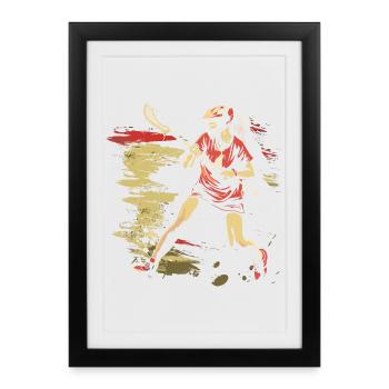 Oldschool Lacrosse Girls - Framed poster (27 × 37 cm) - black - Front