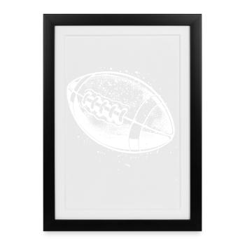 Ballon de football américain - Affiche encadrée (27 × 37 cm) - noir - Devant