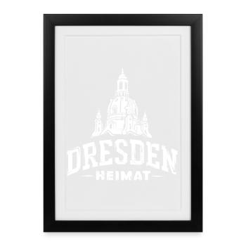 L’église Notre-Dame de Dresde - symbole de l’amour de la patrie - Affiche encadrée (27 × 37 cm) - noir - Devant