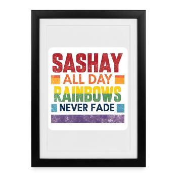 LGBTQIA+ Sticker Gay Pride Sashay All Day - Framed poster (27 × 37 cm) - black - Front