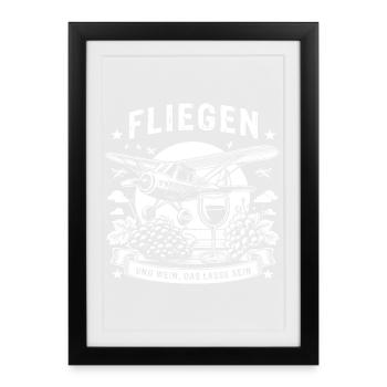 Fly and wine, let it be - Framed poster (27 × 37 cm) - black - Front