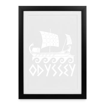Ulysse et son odyssée (blanc) - Affiche encadrée (27 × 37 cm) - noir - Devant