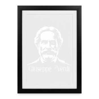 Giuseppe Verdi Composer Silhouette Art - Framed poster (27 × 37 cm) - black - Front