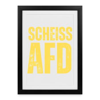 Scheiss AFD - Gerahmtes Poster (27 × 37 cm) - Schwarz - Vorne