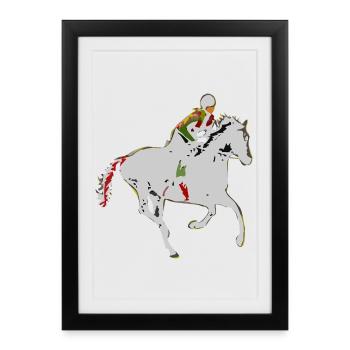 Motif équestre aventureux - Affiche encadrée (27 × 37 cm) - noir - Devant