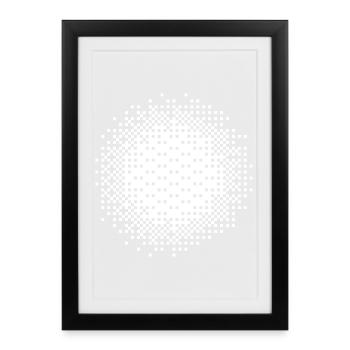Geometric Dot Pattern design - Framed poster (27 × 37 cm) - black - Front
