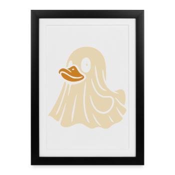 Geist-Badeenten Motiv - Gerahmtes Poster (27 × 37 cm) - Schwarz - Vorne