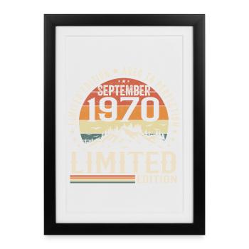 Birthday Gift September 1970, September 1970 - Framed poster (27 × 37 cm) - black - Front