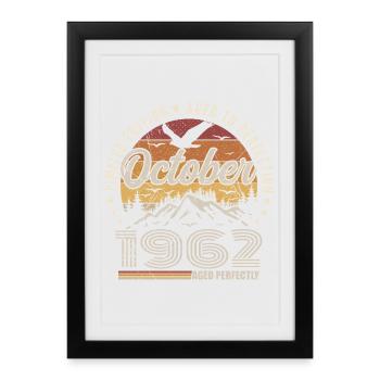 Octobre 1962 Cadeau Anniversaire - Octobre 1962 - Affiche encadrée (27 × 37 cm) - noir - Devant