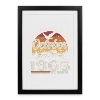 Octobre 1965 Cadeau Anniversaire - Octobre 1965 - Affiche encadrée (27 × 37 cm) - noir - Devant