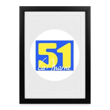 Logo emblématique de La Marne en couleurs vives - Affiche encadrée (27 × 37 cm) - noir - Devant