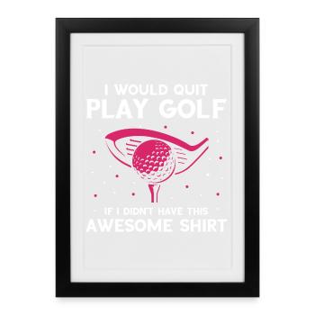 Tu regardes mon putt ? Drôle de conversation sur le golf - Affiche encadrée (27 × 37 cm) - noir - Devant