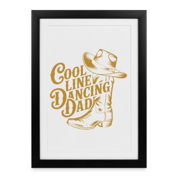 Line dance dad cool dancing dad - Framed poster (27 × 37 cm) - black - Front