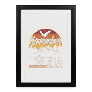 Légendes Novembre 1975 Millésime Novembre 1975  - Affiche encadrée (27 × 37 cm) - noir - Devant