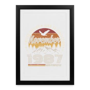 Légendes Novembre 1987 Millésime Novembre 1987  - Affiche encadrée (27 × 37 cm) - noir - Devant