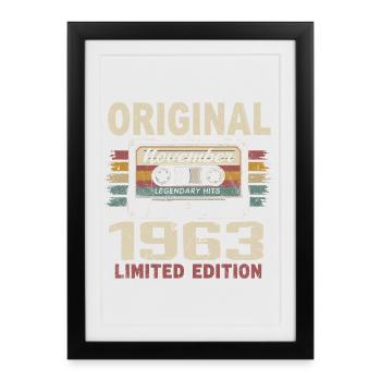 Novembre 1963 Cadeau Novembre 1963 - Affiche encadrée (27 × 37 cm) - noir - Devant
