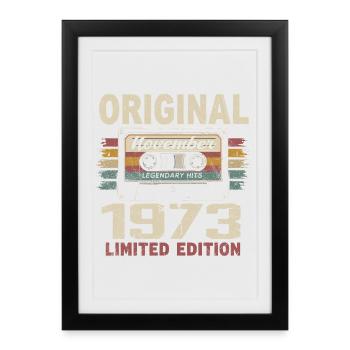 Novembre 1973 Cadeau Novembre 1973 - Affiche encadrée (27 × 37 cm) - noir - Devant