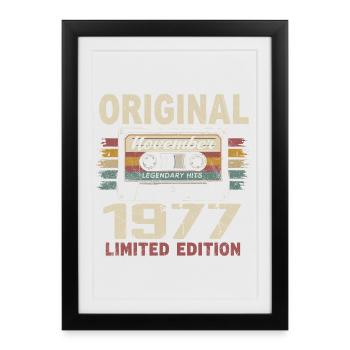 Novembre 1977 Cadeau Novembre 1977 - Affiche encadrée (27 × 37 cm) - noir - Devant