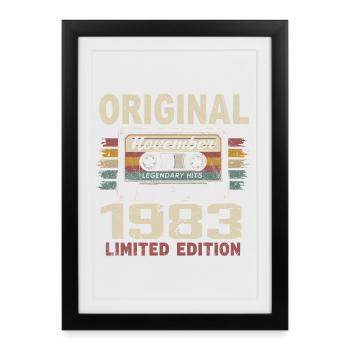 Novembre 1983 Cadeau Novembre 1983 - Affiche encadrée (27 × 37 cm) - noir - Devant