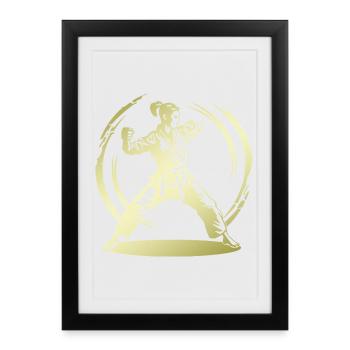 Karate Silhouette Fighter - Framed poster (27 × 37 cm) - black - Front