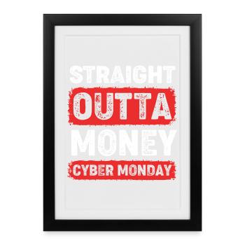 Cyber Monday shopping spree - Framed poster (27 × 37 cm) - black - Front