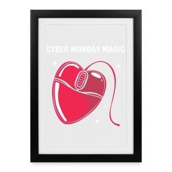 Cyber Monday shopping spree - Framed poster (27 × 37 cm) - black - Front