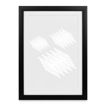 Geometric squares design - Framed poster (27 × 37 cm) - black - Front