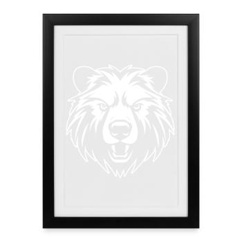 Bear Head - Framed poster (27 × 37 cm) - black - Front