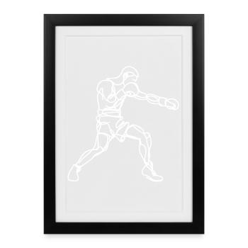 Boxer Drawing - Framed poster (27 × 37 cm) - black - Front