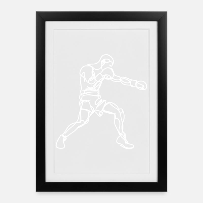 Boxer Zeichnung - Gerahmtes Poster (27 × 37 cm) - Schwarz