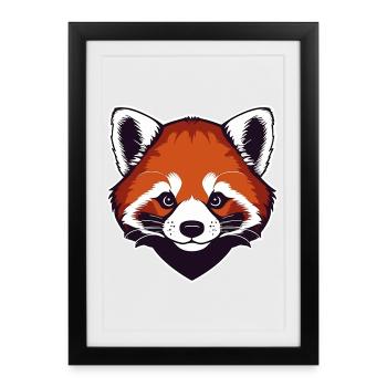 Red Panda (Head) - Framed poster (27 × 37 cm) - black - Front