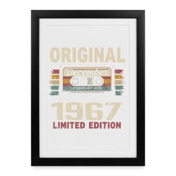 Cadeau D'anniversaire Décembre 1967 - Affiche encadrée (27 × 37 cm) - noir - Devant