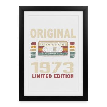 Cadeau D'anniversaire Décembre 1973 - Affiche encadrée (27 × 37 cm) - noir - Devant