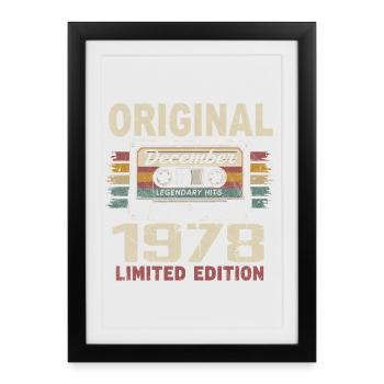 Cadeau D'anniversaire Décembre 1978 - Affiche encadrée (27 × 37 cm) - noir - Devant