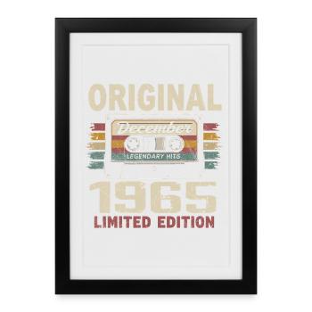 Cadeau D'anniversaire Décembre 1965 - Affiche encadrée (27 × 37 cm) - noir - Devant