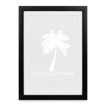 Tropical Silhouette Palm - Framed poster (27 × 37 cm) - black - Front