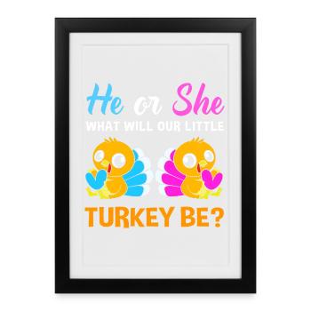 Thanksgiving Gender Reveal Future Maman - Affiche encadrée (27 × 37 cm) - noir - Devant